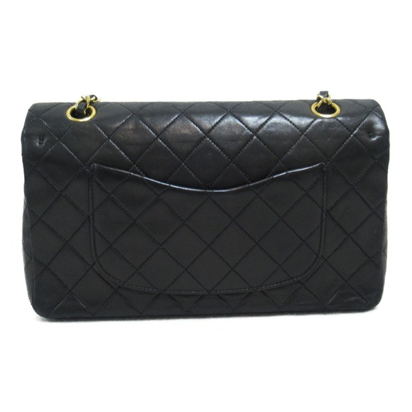 Chanel Double Bag Flap Lambskin Shoulder Chain Matelasse Black - Picture 1 of 10